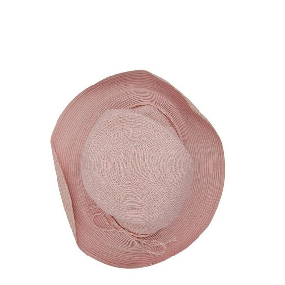 Dorfman Pacific Beach Bucket Safari Hat Pink 100% Paper Braided Bow Detail - Picture 8 of 9